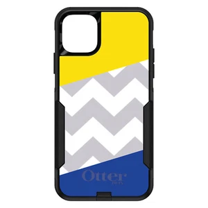 OtterBox Commuter for Apple iPhone (Pick Model) Blue Yellow Block Grey Chevron - Picture 1 of 23