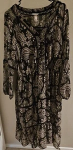 Knox Rose Boho transparentes Stufen A-Linie Midi 2-teiliges Paisley Kleid Gr. XXL - Bild 1 von 7