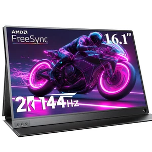 UPERFECT Tragbarer 2K Monitor 16,1" 2560x1440 144Hz USB-C HDMI Gaming Monitor - Afbeelding 1 van 6