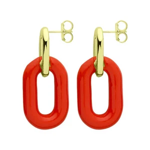 Sheila Fajl kleine Shakedown Statement Ohrringe in poliertem Gold und Orange - Bild 1 von 2