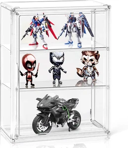 2Pack Clear Display Case for Figures 3 Tiers, Acrylic Storage Organizers Box wit - Picture 1 of 12