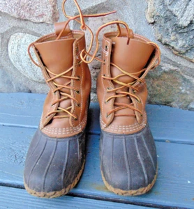 L.L. BEAN ungefütterte Duck "Bean" Stiefel Leder Gummi 8 M Damen Schnürung Regen Schnee - Bild 1 von 6