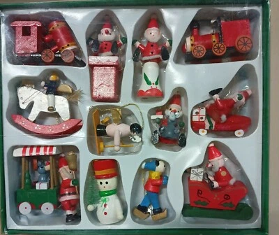 Decorazioni natalizie in legno 12 pezzi decorazione Natale addobbi singole