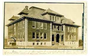 Cornwall NY -HIGH SCHOOL BUILDING- RPPC Postcard Orange County - Picture 1 of 1