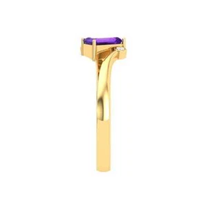 18k Rose Gold Natürlich Rhodolit Granat Und Diamanten Solitär Verlobungsring - Bild 1 von 7