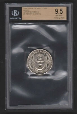 1998 PINNACLE MINT NICKEL ARTIST'S PROOF COIN #5 ROGER CLEMENS BGS 9.5 GEM 1/250 - Image 1 of 2