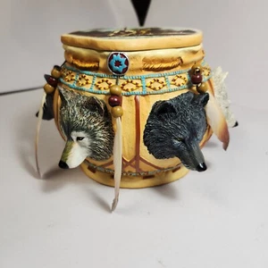 2005 BRADFORD EXCHANGE Sacred Keepsake Box SPIRIT OF THE WOLF Chuck Ren 1st - Picture 1 of 12
