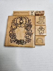 DOTS Gummi montiert Stempel Lot Weihnachten Kranz Lebkuchen Sammelalbum Karte Handwerk - Bild 1 von 8