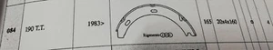KIT GANASCE FRENO POST.MERCEDES 190 T.T. 1983> 20X4X160 SERIE 4 - Imagen 1 de 5