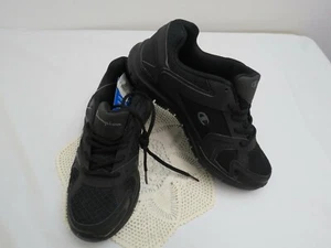 NEW CHAMPION BLACK LEATHER ATHLETIC SNEAKERS SIZE 10 LIGHTWEIGHT - Picture 1 of 4