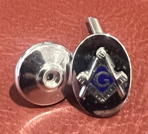 Vintage Silver Tone Masonic FreeMasonry Tie Tac Pin - Picture 1 of 5
