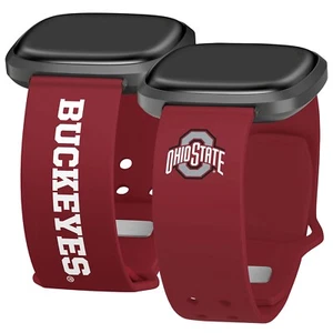 Ohio State Buckeyes Iconic Edition HD FitBit Versa 3 & Sense Watch Band - Picture 1 of 2
