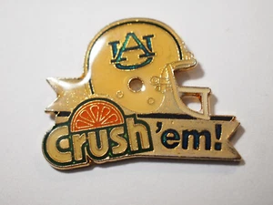 Auburn Tigers College Vintage Football Pin Orange Crush ' em - Picture 1 of 2