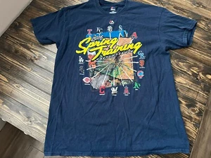 2016 MLB Spring Training CACTUS LEAGUE T-Shirt By Majestic Mens Size Large Navy - Picture 1 of 3