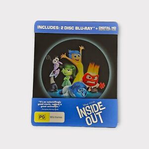 Inside Out (Blu-ray, 2015) Steelbook 2 Disc Set Disney Pixar All Region