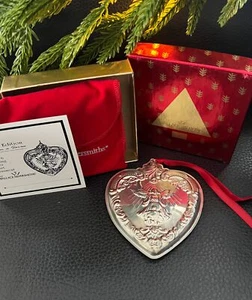 NWT NEW 1996 Wallace Sterling Silver Heart Christmas Ornament 5th Edition - Picture 1 of 4