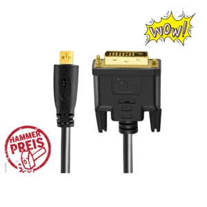 R08M Micro HDMI auf DVI Kabel 1,8m Micro HDMI 1.4 auf DVI 24+1 Pin Stecker 1080P - Afbeelding 1 van 11