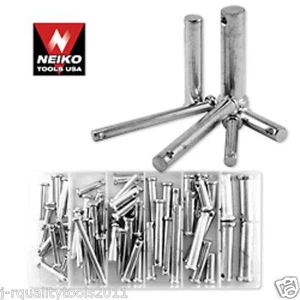 60 PC STEEL LOOSE METAL CLEVIS PIN WITH HEAD ASSORTMENT SET TOOL KIT - Picture 1 of 1