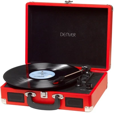 Denver VPL-120Rouge Platine Portable USB Avec Fonction De Numérisation Vinyl - Photo 1/3
