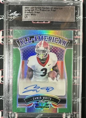 Zamir White 2022 Leaf Valiant Pre-Production Proof AUTO 1/1 Prismatic Green - Image 1 of 2