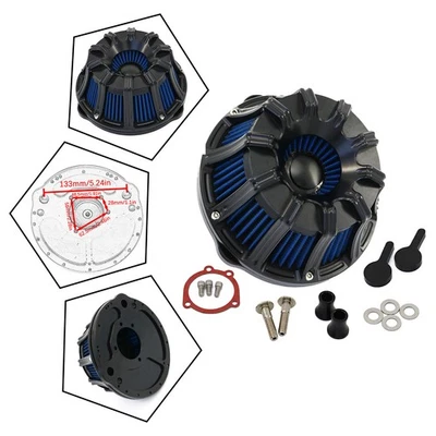 Filtro filtro de aire CNC negro elemento de filtro azul apto para Harley Sportster XL883 Foto 1 de 4