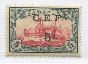 Cameroon 1915 C.E.F. 5/ on 5 marks mint o.g. hinged - Picture 1 of 1