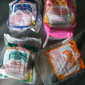 Lot Of 4 McDonalds Happy Meal Toys Mighty Morphin Power Rangers Movie Pink Range - Picture 1 of 9