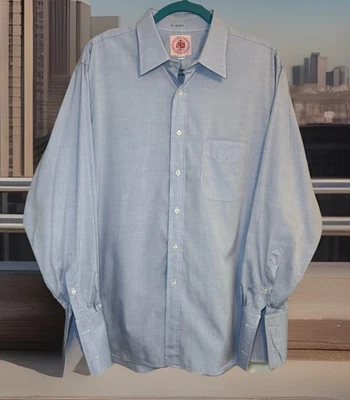 J.Press Dress Shirt Mens 16.5 34 Button Up Long Sleeve Blue French Cuff USA - Image 1 of 4