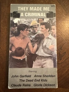 THEY MADE ME A CRIMINAL (VHS, 1985, B/W) Classic John Garfield Movie! - Picture 1 of 9