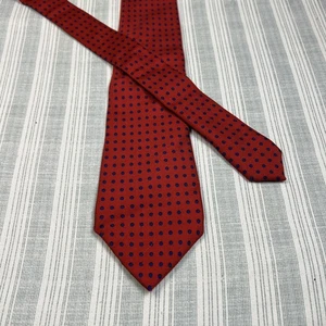 VTG Polo By Ralph Lauren Silver Label Red Neck Tie Necktie #0344 Hand Made Italy - Picture 1 of 11