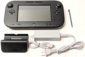 Nintendo Wii U Black GAMEPAD w/ Charger + Charging Dock Bundle WiiU WUP-010 US - Picture 1 of 4