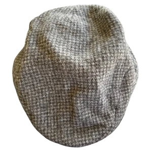 Polo Ralph Lauren L XL grau Hahnentritt Wolle Wildleder flach Fahrer Zeitungsjunge Kappe Mütze - Bild 1 von 9