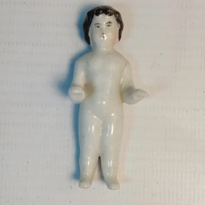 2.5” Antique German Frozen Charlotte All Bisque Doll Great Coloring - Picture 1 of 7