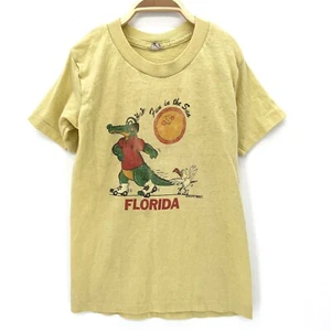 Vintage 80's Single Stitch Florida Shirt Kids Size L 10-12 Alligator Tropix Togs - Picture 1 of 13