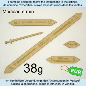1x MDF Viking Sword Measuring Rulers Dark Age Espada Vikinga Edad Oscura Saga - Imagen 1 de 6