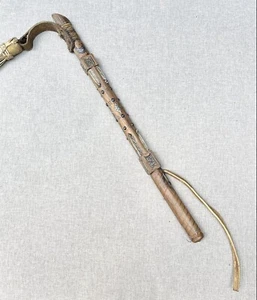 Vintage Antique Russian Caucasian Silver Niello Horse Bull Riding Whip Crop Old - Picture 1 of 8