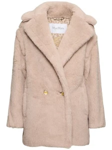 MAX MARA Cuba $3690 Sand Alpaca Wool Teddy Bear Icon Coat New And Authentic - Picture 1 of 3