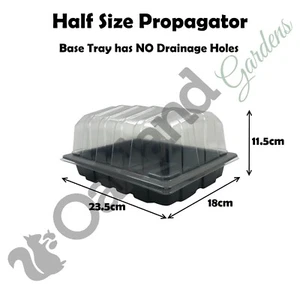 Seed Tray and Lid Propagator Gravel Tray 24cm Propagation Half Size Trays - Picture 1 of 5
