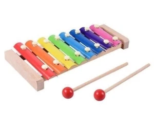 Xylophon Kinder Holz Metall Kunststoff eine Oktave Musikinstrument - Bild 1 von 3