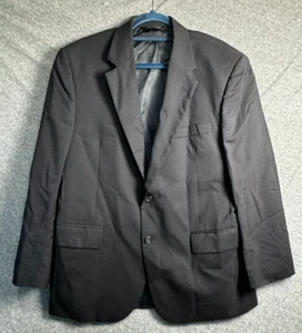 Jos A Bank 42 SH Mens 2 Button 100% Wool Blazer Black Travel Business - Picture 1 of 12