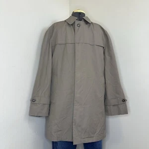 VTG London Fog Mens Trench Coat 42R 50" XL Beige Removable Liner Overcoat Jacket - Picture 1 of 10