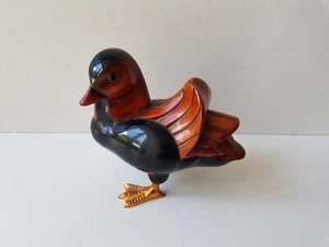 Sculpture Canard en Bois Laqué - Vintage années 50 - Imagen 1 de 6