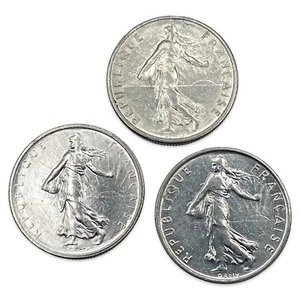 Lot of 3 France 1/2 Franc Coins - 1965, 1966 & 1967 - Combined Ship - Picture 1 of 2