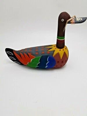 Мандарин утка приманка искусства фигурка резной деревянный гусь стиль вручную   - Изображение 1 из 4
