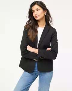 Blazer J Crew Mujer 4 Negro Dos Botones Forrado Carrera Sencillo Pecho Nuevo con Etiquetas $198 - Imagen 1 de 10