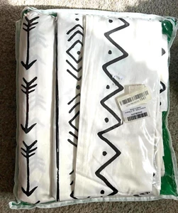 Funda nórdica Cogill Amazon Queen dos fundas de almohada azteca negra sobre blanca moderna NUEVA - Imagen 1 de 4