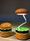 Rechargeable Hamburger Small Desk Lamps Adjustable Neck Dimmable Touch Switch