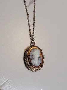 Bernsteinfarbene Kamee goldfarben Vintage Stil - Bild 1 von 9