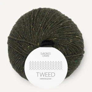TWEED RECYCLED von SANDNES GARN - OLIVENGRØNN (9585) - 50 g / ca. 175 m Wolle - Bild 1 von 3