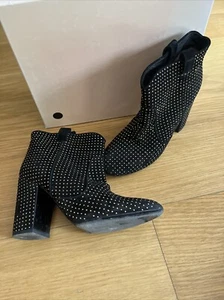 Laurence Dacade schwarze Wildlederstiefel gold funkelnd Größe 39,5 - Bild 1 von 9